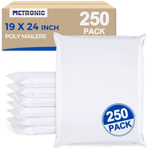 Poly Mailers 19x24 Inch 250 Pack Bulk Shipping Bags for Business Large Mailers Poly Bags for Clothing, Self Seal Waterproof Shipping Envelopes for Small Business Online Apparel Sellers White Poly Mailers 19x24 Inch 250 Pack Bulk Shipping Bags for Business Large Mailers Poly Bags for Clothing, Self Seal Waterproof Shipping Envelopes for Small Business Online Apparel Sellers White