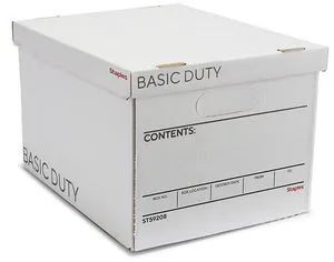 Corrugated File Box, Lift-Off Lid, Letter/Legal, White/Black, 10/Pk Stackable storage boxes for document organization in offices, archives, and storage rooms Corrugated File Box, Lift-Off Lid, Letter/Legal, White/Black, 10/Pk Stackable storage boxes for document organization in offices, archives, and storage rooms
