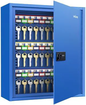 60 Keys Key Lock Box with Code, Wall Mount Key Box, Key Cabinet with Key Racks and Tags, Lock Box for Keys, Key Lockbox, Key Storage Box for Home Office & Company, Blue 60 Keys Key Lock Box with Code, Wall Mount Key Box, Key Cabinet with Key Racks and Tags, Lock Box for Keys, Key Lockbox, Key Storage Box for Home Office & Company, Blue