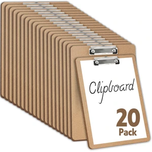 20 Pack Clipboards Bulk, Clipboards for Classroom, Letter Size (9 x 12.5 Inch) Wooden Clipboard, Hardboard Office Clipboard, Classroom Supplies 20 Pack Clipboards Bulk, Clipboards for Classroom, Letter Size (9 x 12.5 Inch) Wooden Clipboard, Hardboard Office Clipboard, Classroom Supplies