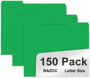 File Folder, 150 Pack 1/3 Cut Tab File Folders Letter Size, Creen, Colored Folders with Tab Great for Organizing and Easy File Storage File Folder, 150 Pack 1/3 Cut Tab File Folders Letter Size, Creen, Colored Folders with Tab Great for Organizing and Easy File Storage