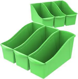 Large Book Bin, Interlocking Plastic Organizer for Home, Office and Classroom, Green, 6-Pack (71104A06C) Large Book Bin, Interlocking Plastic Organizer for Home, Office and Classroom, Green, 6-Pack (71104A06C)