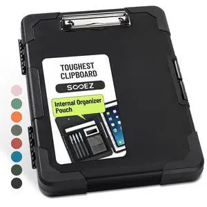 Toughest Clipboard with Storage, Internal Pen Pouch Included, Letter/ A4 Size, Shockproof Heavy Duty Plastic Clip Boards 8.5x11, High Capacity Clipboards Box Case for Contractor Trucker Driver Toughest Clipboard with Storage, Internal Pen Pouch Included, Letter/ A4 Size, Shockproof Heavy Duty Plastic Clip Boards 8.5x11, High Capacity Clipboards Box Case for Contractor Trucker Driver