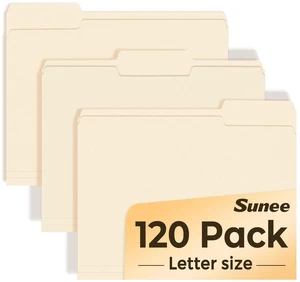 File Folders, 120 Pack Manilla Folders 8.5 x 11, 1/3 Cut Tab for Easy Labeling and Organization, Durable Standard Paper for Home, Office, School Filing File Folders, 120 Pack Manilla Folders 8.5 x 11, 1/3 Cut Tab for Easy Labeling and Organization, Durable Standard Paper for Home, Office, School Filing