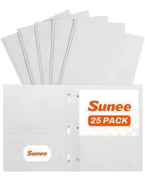 Folders with Prongs, 25 Pack 3 Prong Folders with 3 Metal Prong Fastener Clips, 2 Pocket, Fit Letter Size Paper, Paper Folders for School Office Home Business, White Folders with Prongs, 25 Pack 3 Prong Folders with 3 Metal Prong Fastener Clips, 2 Pocket, Fit Letter Size Paper, Paper Folders for School Office Home Business, White