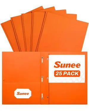 Folders with Prongs, 25 Pack 3 Prong Folders with 3 Metal Prong Fastener Clips, 2 Pocket, Fit Letter Size Paper, Paper Folders for School Office Home Business, Orange Folders with Prongs, 25 Pack 3 Prong Folders with 3 Metal Prong Fastener Clips, 2 Pocket, Fit Letter Size Paper, Paper Folders for School Office Home Business, Orange