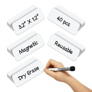 Dry Erase Magnetic Labels 3.1x1.2 Inch White, Reusable Magnetic Dry Erase Labels for Classroom Office WhiteboardsPack of 40 Dry Erase Magnetic Labels 3.1x1.2 Inch White, Reusable Magnetic Dry Erase Labels for Classroom Office WhiteboardsPack of 40