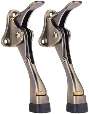 Door Stoppers, 4 Inch Kickdown Door Stop for Bottom of Door, Bronze, 2 Pack Adjustable Height Door Stops with Rubber, Door Holder for Heavy Duty and Usual Home Door, Kickdown Doorstopper Door Stoppers, 4 Inch Kickdown Door Stop for Bottom of Door, Bronze, 2 Pack Adjustable Height Door Stops with Rubber, Door Holder for Heavy Duty and Usual Home Door, Kickdown Doorstopper