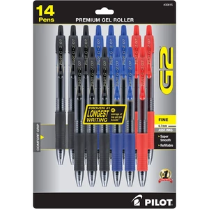 G2 Premium Gel Pens, Bold Point 1.0mm, Black/Blue/Red Ink, 14-Pack Write more, gel pens 1.0 for notes and journaling, quick drying, refillable and retractable rolling ball, black/blue/red ink G2 Premium Gel Pens, Bold Point 1.0mm, Black/Blue/Red Ink, 14-Pack Write more, gel pens 1.0 for notes and journaling, quick drying, refillable and retractable rolling ball, black/blue/red ink