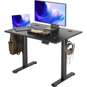 Electric Standing Desk Adjustable Height, 40 x 24 Inch Stand up Desks, 3 Memory Presets & Cable Management Sit Stand Desk for Home Office Computer Workstation, Black Frame/Black Top Electric Standing Desk Adjustable Height, 40 x 24 Inch Stand up Desks, 3 Memory Presets & Cable Management Sit Stand Desk for Home Office Computer Workstation, Black Frame/Black Top