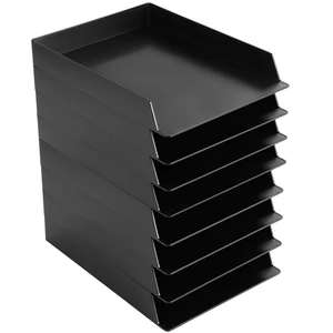 20 Pcs Stackable Paper Letter Trays Plastic Desk Organizer, Black Rectangular Holder with Desktop Document File Storage, Back to School Paper Sorter in Office, Sturdy Plastic Material 20 Pcs Stackable Paper Letter Trays Plastic Desk Organizer, Black Rectangular Holder with Desktop Document File Storage, Back to School Paper Sorter in Office, Sturdy Plastic Material