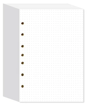 Dotted Filler Paper Pack of 500 Sheets 5.5x8.5" for 3-Ring & 7-Ring Mini Binders, 7 Hole Punched Dotted Filler Paper Pack of 500 Sheets 5.5x8.5" for 3-Ring & 7-Ring Mini Binders, 7 Hole Punched