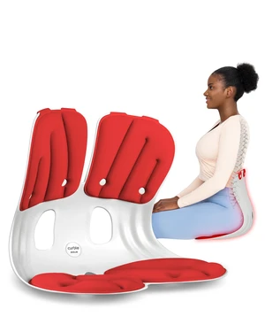 Grand(Extra Wide & Sturdy) Ergonomic Back and Lumbar Support for Good Posture Correction and Back Pain Relief, Perfect for Office, Floor Seat, and Work from Home, Patented (Red) Grand(Extra Wide & Sturdy) Ergonomic Back and Lumbar Support for Good Posture Correction and Back Pain Relief, Perfect for Office, Floor Seat, and Work from Home, Patented (Red)