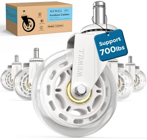 Office Chair Wheels - Rubber Casters Replacement Universal Fit 98% Chair(Set of 5) Heavy Duty 3 Inch Smoothly & Quietly Safe for All Floor, Hardwood, Tile, Carpet, Noise Free - White Office Chair Wheels - Rubber Casters Replacement Universal Fit 98% Chair(Set of 5) Heavy Duty 3 Inch Smoothly & Quietly Safe for All Floor, Hardwood, Tile, Carpet, Noise Free - White