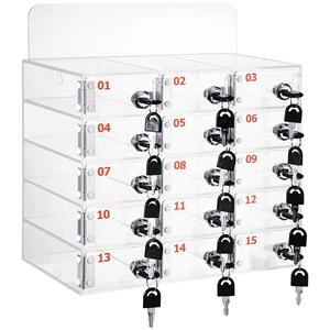 15 Slot Cell Phone Locker Box for Classroom with Door Locks and Keys Clear Acrylic Phone Box Storage Cabinet Wall Mounted for Back to School Teacher Students Employee Factory Office 15 Slot Cell Phone Locker Box for Classroom with Door Locks and Keys Clear Acrylic Phone Box Storage Cabinet Wall Mounted for Back to School Teacher Students Employee Factory Office