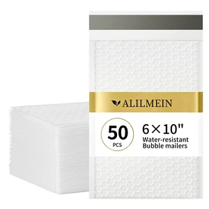 6×10" Inch Bubble Mailers 50 Pack Waterproof Padded Envelopes Self Seal Adhesive Shipping Bags for Mailing Cards Jewelry Makeup and Small Business Packaging 6×10" Inch Bubble Mailers 50 Pack Waterproof Padded Envelopes Self Seal Adhesive Shipping Bags for Mailing Cards Jewelry Makeup and Small Business Packaging