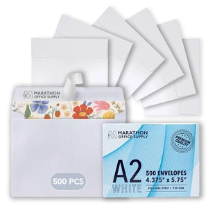 MOS White Invitation Envelopes A2 (4.375 x 5.75 Inch) 500 Pack, Self-Seal Heavyweight for 4.25 x 5.5 Cards, Greeting Cards, Card Making, Wedding Invitations, RSVP MOS White Invitation Envelopes A2 (4.375 x 5.75 Inch) 500 Pack, Self-Seal Heavyweight for 4.25 x 5.5 Cards, Greeting Cards, Card Making, Wedding Invitations, RSVP
