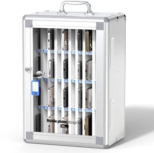 36 Slots Cell Phone Storage Locker for Classroom, Portable Phone Locker with Key Lock & Handle, Wall Mounted Phone Lock Box for Office & School, Fits Most Smartphones (Silver) 36 Slots Cell Phone Storage Locker for Classroom, Portable Phone Locker with Key Lock & Handle, Wall Mounted Phone Lock Box for Office & School, Fits Most Smartphones (Silver)