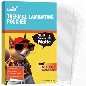 7mil Matte Legal Size Thermal Laminating Pouches 8.5x14 Inches 100Pack Ultra-Thick Anti-Glare Laminating Sheets for Gallery Art, Permanent Archives - Heavy Duty Laminator Required 7mil Matte Legal Size Thermal Laminating Pouches 8.5x14 Inches 100Pack Ultra-Thick Anti-Glare Laminating Sheets for Gallery Art, Permanent Archives - Heavy Duty Laminator Required