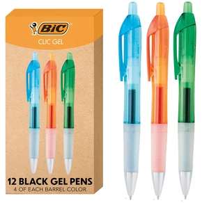 Intensity Clic Black Gel Pens, Medium Point, 0.7mm, 12-Count Pack Retractable Design, Comfortable Grip, Smear Resistant Ink, Quick-Drying Ink, Perfect for School, Office, Or Home Use Intensity Clic Black Gel Pens, Medium Point, 0.7mm, 12-Count Pack Retractable Design, Comfortable Grip, Smear Resistant Ink, Quick-Drying Ink, Perfect for School, Office, Or Home Use