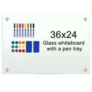 Glass Magnetic Dry Erase Whiteboard 36"x24" for Wall, Frameless White Board, Includes 12 Magnets, 8 Markers and 2 Erasers Glass Magnetic Dry Erase Whiteboard 36"x24" for Wall, Frameless White Board, Includes 12 Magnets, 8 Markers and 2 Erasers