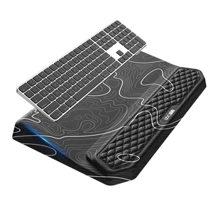 2-in-1 Ergonomic Keyboard Stand with Wrist Rest, Black Topographic Comfy Keyboard Riser Holder with Massage Design, Non-Slip Base, Pain Relief for Typing 2-in-1 Ergonomic Keyboard Stand with Wrist Rest, Black Topographic Comfy Keyboard Riser Holder with Massage Design, Non-Slip Base, Pain Relief for Typing