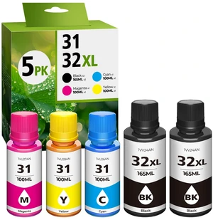 31 32XL Ink Bottle Set, Smart Tank 7602 5101 6001 651 Ink Refill Compatible with HP 31 Ink 32XL Black Ink Bottle Set for Smart Tank 5101 7602 5000 651 5103 6001 7301 7001 7302 5102 7002 7006 Printers 31 32XL Ink Bottle Set, Smart Tank 7602 5101 6001 651 Ink Refill Compatible with HP 31 Ink 32XL Black Ink Bottle Set for Smart Tank 5101 7602 5000 651 5103 6001 7301 7001 7302 5102 7002 7006 Printers