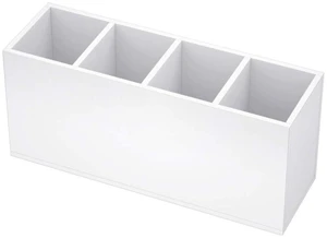 Acrylic Pen Holder 4 Compartments, White Pencil Organizer Cup for Countertop Desk Accessory Storage (White) Acrylic Pen Holder 4 Compartments, White Pencil Organizer Cup for Countertop Desk Accessory Storage (White)