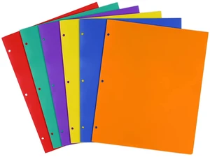 Plastic Folders, 2 Pockets and 3 Hole, Letter Size, 6 Colors Suitable for organizing school assignments, office documents, and family files. 6 vibrant colors for easy categorization Plastic Folders, 2 Pockets and 3 Hole, Letter Size, 6 Colors Suitable for organizing school assignments, office documents, and family files. 6 vibrant colors for easy categorization