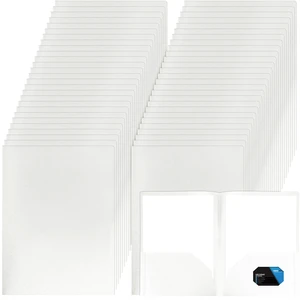 50 Pcs Plastic Folders with 2 Pockets Letter Size Folder,White Heavy Duty Folders with Business Card Holder for School Classroom Teacher Office Supplies File Documents Filing Organizing 50 Pcs Plastic Folders with 2 Pockets Letter Size Folder,White Heavy Duty Folders with Business Card Holder for School Classroom Teacher Office Supplies File Documents Filing Organizing