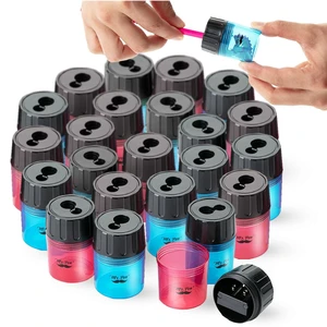 Pencil Sharpeners Manual, 24 Pack, Dual Hole Bulk Handheld Pencil Sharpener, Compatible with Standard and Jumbo Pencils, Screw-On Lid, Stainless Steel Blade Pencil Sharpeners Manual, 24 Pack, Dual Hole Bulk Handheld Pencil Sharpener, Compatible with Standard and Jumbo Pencils, Screw-On Lid, Stainless Steel Blade