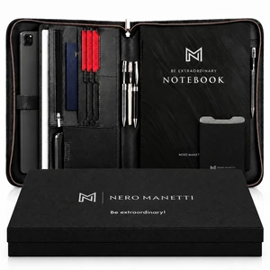 Zippered Leather Portfolio Folder, Padfolio for Men & Women Black, Legal Pad & Tablet Holder, Vegan PU Leather, For Resumes & Interviews, Phone Pocket, Executive Binder Zippered Leather Portfolio Folder, Padfolio for Men & Women Black, Legal Pad & Tablet Holder, Vegan PU Leather, For Resumes & Interviews, Phone Pocket, Executive Binder