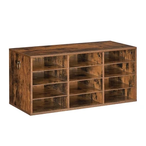 Countertop Mail Sorter Organizer, Wooden Literature Organizer, Student Mailbox for Classroom, Desktop Bill Organizer for Office Home School, 12 Compartments Rustic Brown FG43WF01 Countertop Mail Sorter Organizer, Wooden Literature Organizer, Student Mailbox for Classroom, Desktop Bill Organizer for Office Home School, 12 Compartments Rustic Brown FG43WF01
