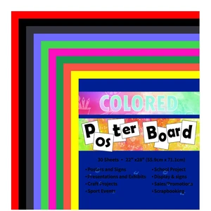 Neon Poster Board 30 Sheets-22x28-Inch Double-Sided Color Cardstock Paper,Ideal for Signs,Crafts,Projects-10 Assorted Colors in Bulk Pack,Three of each color Neon Poster Board 30 Sheets-22x28-Inch Double-Sided Color Cardstock Paper,Ideal for Signs,Crafts,Projects-10 Assorted Colors in Bulk Pack,Three of each color
