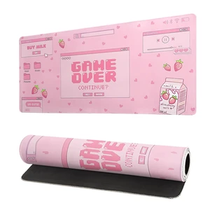 Pink Gaming Mouse Pad 27.6x11.8 Inch Pastel Game Over Large Mousepad Kawaii Office Decor for Women Non-Slip Rubber Base Stitched Edges Keyboard Mouse Mat Desk Pad for Office Home and Game Pink Gaming Mouse Pad 27.6x11.8 Inch Pastel Game Over Large Mousepad Kawaii Office Decor for Women Non-Slip Rubber Base Stitched Edges Keyboard Mouse Mat Desk Pad for Office Home and Game