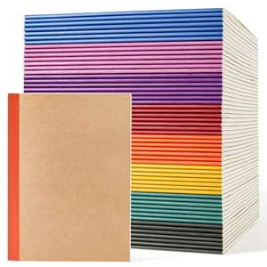 56 Pack Composition Notebooks Bulk, Kraft Cover Lined Blank College Ruled Composition Travel Journals with Jewel Tone Spines For Women Students, 60 Pages, 8.3x 5.5, A5, 8 Vintage Colors 56 Pack Composition Notebooks Bulk, Kraft Cover Lined Blank College Ruled Composition Travel Journals with Jewel Tone Spines For Women Students, 60 Pages, 8.3x 5.5, A5, 8 Vintage Colors