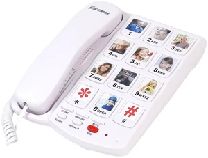 Big Button Phone for Seniors, One-Touch Landline Phones Corded Landline Telephone with 10 Picture Keys, Phones for Elderly,Suitable People with Vision Disorders/Hearing Damage Big Button Phone for Seniors, One-Touch Landline Phones Corded Landline Telephone with 10 Picture Keys, Phones for Elderly,Suitable People with Vision Disorders/Hearing Damage