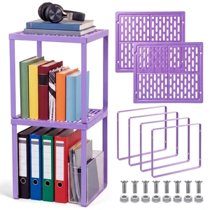 2 Pcs Metal Locker Organizer Shelf Stackable 2-Tier, Purple Fits Standard School Office Gym Lockers, Sturdy Build, Open Grid Design for Visibility, 11x10x12 Inch Size, Hardware Included 2 Pcs Metal Locker Organizer Shelf Stackable 2-Tier, Purple Fits Standard School Office Gym Lockers, Sturdy Build, Open Grid Design for Visibility, 11x10x12 Inch Size, Hardware Included