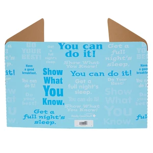 Blue Privacy Shields for Student Desks, Set of 12 14" H x 22" W x 16" D, Ages 4+, PreK+, Desk Dividers with Motivational Messages Blue Privacy Shields for Student Desks, Set of 12 14" H x 22" W x 16" D, Ages 4+, PreK+, Desk Dividers with Motivational Messages