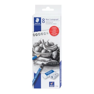 Mars Lumograph Sketching Set: 6 Pencils, Mini Eraser & Sharpener (6B, 4B, 2B, B, HB, 2H), Mini Mars Plastic Eraser, Metal Sharpener Mars Lumograph Sketching Set: 6 Pencils, Mini Eraser & Sharpener (6B, 4B, 2B, B, HB, 2H), Mini Mars Plastic Eraser, Metal Sharpener