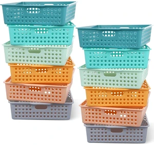 12 Pack TurnIn Paper Trays for Classroom, Morandi Thick Plastic, Stackable Bin Baskets with Handles, For A4 Paper Storage, Teacher Classroom Use, Office & Home Organization 12 Pack TurnIn Paper Trays for Classroom, Morandi Thick Plastic, Stackable Bin Baskets with Handles, For A4 Paper Storage, Teacher Classroom Use, Office & Home Organization