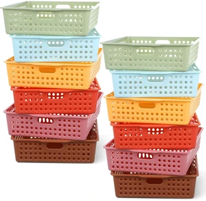 12 Pack TurnIn Paper Trays for Classroom, Retro Thick Plastic, Stackable Bin Baskets with Handles, For A4 Paper Storage, Teacher Classroom Use, Office & Home Organization 12 Pack TurnIn Paper Trays for Classroom, Retro Thick Plastic, Stackable Bin Baskets with Handles, For A4 Paper Storage, Teacher Classroom Use, Office & Home Organization