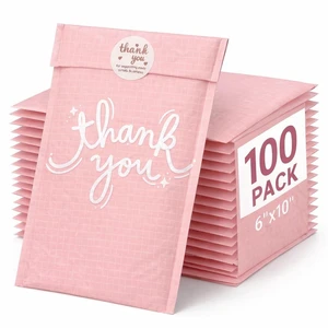 Bubble Mailers 6x10 Inch Pink 100 Pack Waterproof Bubble Mailer Usable Size 6x9'' Padded Envelopes Self Seal, Cushioning for Gifts Packaging, Shipping, Mailing, Small Business Bulk Bubble Mailers 6x10 Inch Pink 100 Pack Waterproof Bubble Mailer Usable Size 6x9'' Padded Envelopes Self Seal, Cushioning for Gifts Packaging, Shipping, Mailing, Small Business Bulk