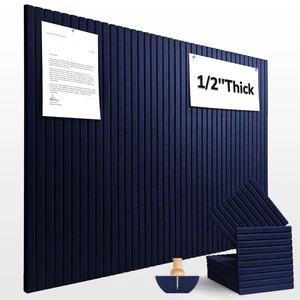 48" x 36" Large Felt Bulletin Board 1/2" Thick, Dark Blue 12 Pack Felt Tiles, Cork Board Alternative, 60 Adhesive Tabs, Pin Board for Home Office Decor with Easy Install 48" x 36" Large Felt Bulletin Board 1/2" Thick, Dark Blue 12 Pack Felt Tiles, Cork Board Alternative, 60 Adhesive Tabs, Pin Board for Home Office Decor with Easy Install