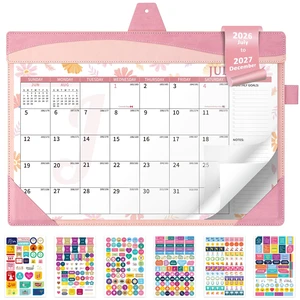 Leather Desk Calendar 2026-2027 Large 12"x17" Monthly Planner Pad with Protective Cover 18 Months Use July 2026 to December 2027 Pink Floral Leather Desk Calendar 2026-2027 Large 12"x17" Monthly Planner Pad with Protective Cover 18 Months Use July 2026 to December 2027 Pink Floral