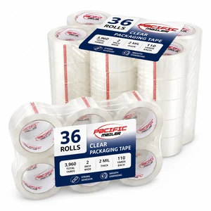 Clear Packing Tape, 2" x 110 Yards, 2.0 Mil Thick, 36 Packs Shipping Tapes for Moving, Box Sealing, Storage and Warehouse Use, Strong Adhesive, 36 Roll Refill Pack Clear Packing Tape, 2" x 110 Yards, 2.0 Mil Thick, 36 Packs Shipping Tapes for Moving, Box Sealing, Storage and Warehouse Use, Strong Adhesive, 36 Roll Refill Pack