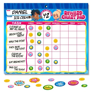 Behavior Reward System - Pad with 15 Chore Charts for Kids, 850 Stickers to Motivate Responsibility & Good Habits Behavior Reward System - Pad with 15 Chore Charts for Kids, 850 Stickers to Motivate Responsibility & Good Habits