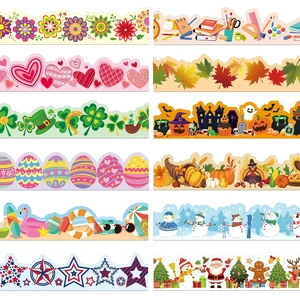 240 Pcs Bulletin Board Borders Scalloped Classroom,Watercolor Style Black White Patterns, 236ft Trim Bulk for Seasonal Classroom Decoration, Teacher Border Strips, Scalloped Edge Easy Cut 240 Pcs Bulletin Board Borders Scalloped Classroom,Watercolor Style Black White Patterns, 236ft Trim Bulk for Seasonal Classroom Decoration, Teacher Border Strips, Scalloped Edge Easy Cut