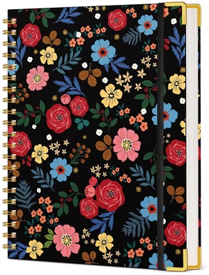 Cute Spiral Notebook Journal for Women, 200 Pages Lined Notebooks 8.5 x 11, A4 Large Hardcover Spiral Journals with 100 GSM Thick Paper, College Ruled Notebook for Writing Work School, Rose Floral Cute Spiral Notebook Journal for Women, 200 Pages Lined Notebooks 8.5 x 11, A4 Large Hardcover Spiral Journals with 100 GSM Thick Paper, College Ruled Notebook for Writing Work School, Rose Floral