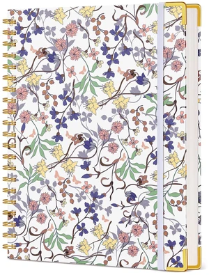 Cute Spiral Notebook Journal for Women, 200 Pages Lined Notebooks 8.5 x 11, A4 Large Hardcover Spiral Journals with 100 GSM Thick Paper, College Ruled Notebook for Writing Work School, Purple Floral Cute Spiral Notebook Journal for Women, 200 Pages Lined Notebooks 8.5 x 11, A4 Large Hardcover Spiral Journals with 100 GSM Thick Paper, College Ruled Notebook for Writing Work School, Purple Floral